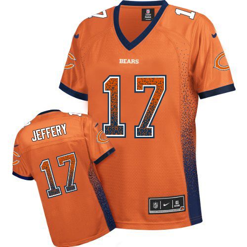 Women's Elite Alshon Jeffery Nike Jersey Orange - #17 Drift Fashion NFL Chicago Bears